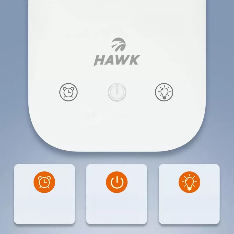 Lámpara de mesa Hawk HW-LAMP01 blanca LED brillo ajustable, brazo ajustable