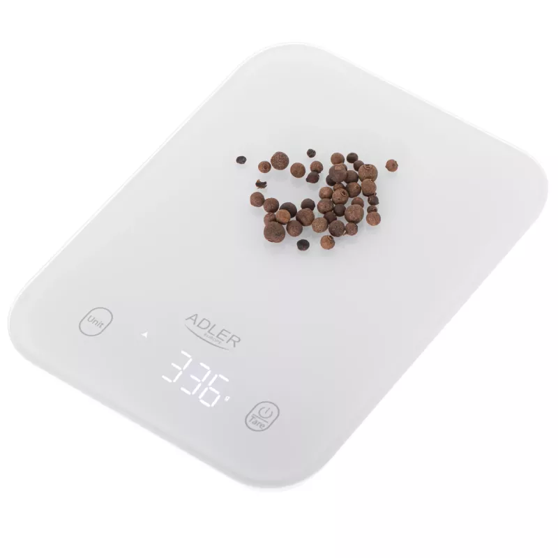 Adler báscula de cocina | AD 3181w | División 1 g | Tipo de pantalla LED | Blanca