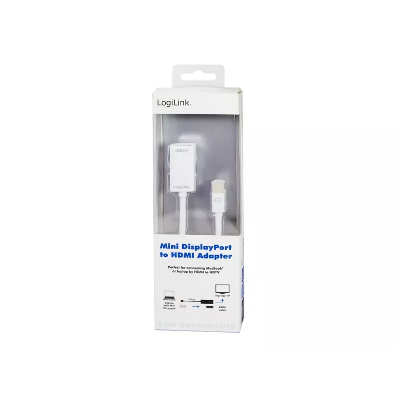 Adaptador de cable de vídeo LOGILINK Mini DisplayPort a HDMI tipo A CV0036A, 0,1 m, gris