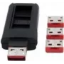 EXSYS EX-1114-R Bloqueo de puertos USB Type-A, 4x cubierta con llave para conectores hembra USB-A, rojo