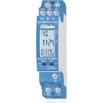 Temporizador Eltako SU12DBT/1+1-UC Bluetooth 2 canales, temporizador compacto para carril DIN