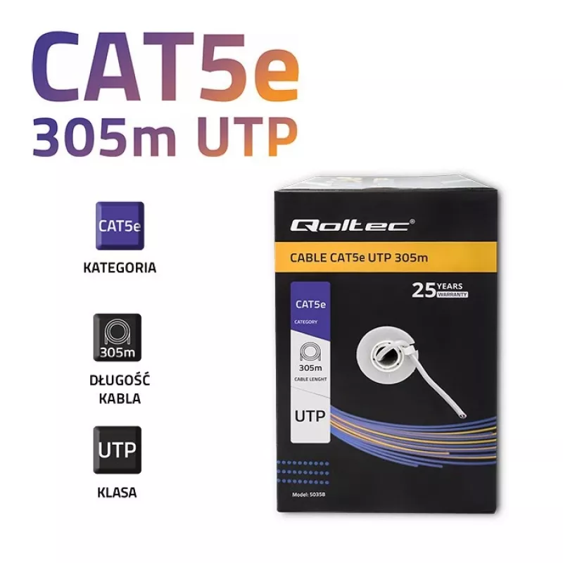 Cable de red UTP CAT5E, 305m