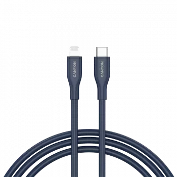 Cable USB-C a Lightning CANYON CLNM60 60W MFi 1 m silicona azul