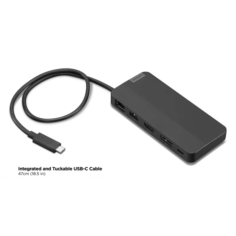 Lenovo 40B90100EU Base de acoplamiento/replicador de puertos para portátil con cable USB 3.2 Gen 1 (3.1 Gen 1) Type-C Negro