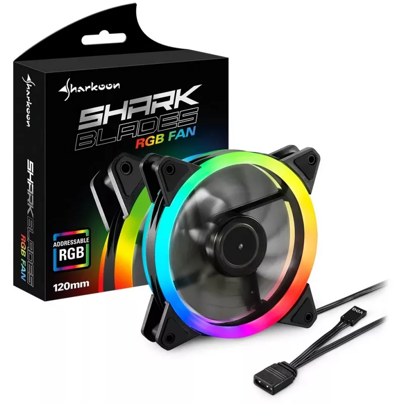 SHARKOON SHARK Blades ventilador para carcasa de 120mm ARGB - negro