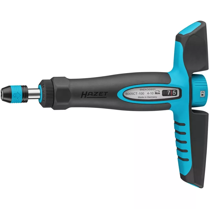 Destornillador dinamométrico 6005CT-100 (negro/azul, 4 - 10 Nm, portapuntas 1/4, mango en T)