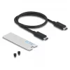 Carcasa para SSD DELOCK 42025 para 1 x M.2 (PCIe, USB4 Gen4, USB-C) gris, aluminio