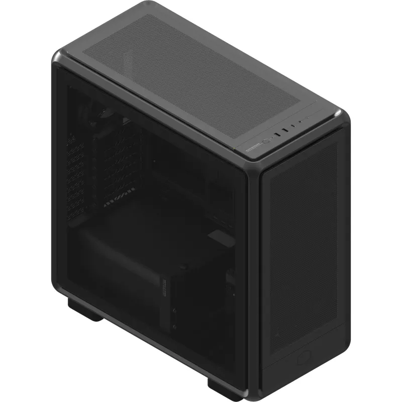 Caja de PC semitorre Cooler Master MasterFrame 600 Mesh — negra, compatible con ATX/EATX, 2x200 mm ventiladores frontales, soporte para ventiladores frontales/laterales, 2x bahías 3,5