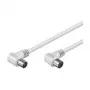 Wentronic Goobay cable de conexión de antena en ángulo, blanco, 2,5 m - conector macho IEC/coax 90° conector hembra IEC/coax 90° (11521)