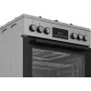 Cocina independiente de gas y eléctrica BEKO FBM62330GXTN 60 cm, placa de gas de 4 fuegos, horno eléctrico de 72 l, clase de eficiencia energética A