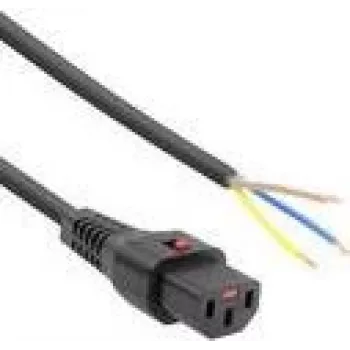 ACT cable de alimentación C13 IEC Lock extremo abierto negro 4 m PC1026 230V 10A