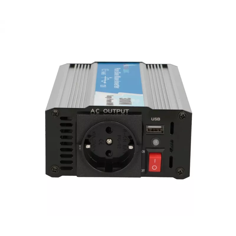 Convertidor de tensión Extralink OPIP-300W 12V 300W onda senoidal pura, carcasa de aluminio, refrigeración activa