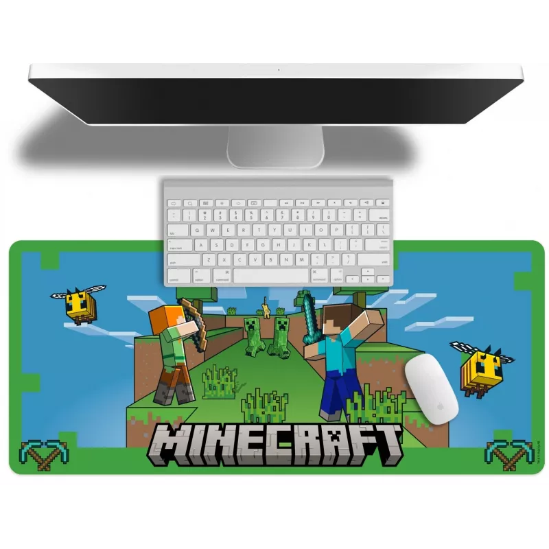 Alfombrilla de ratón Kids Euroswan 80x30 cm Minecraft — gran tapete de escritorio para ratón y teclado