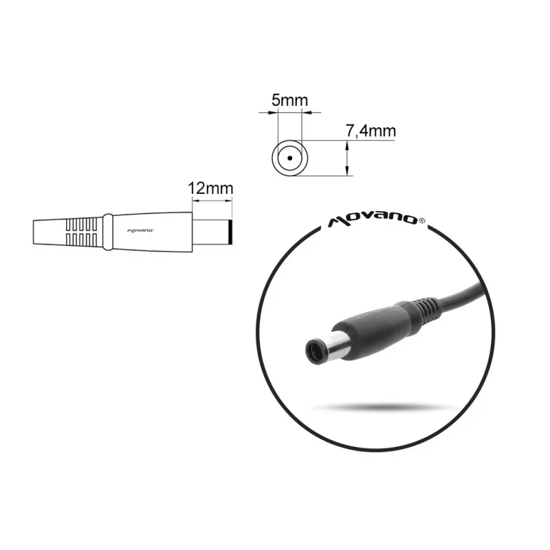 Fuente de alimentación MITSU HP 19,5 V 3,33 A para portátiles — 19,5 V, 3,33 A de salida