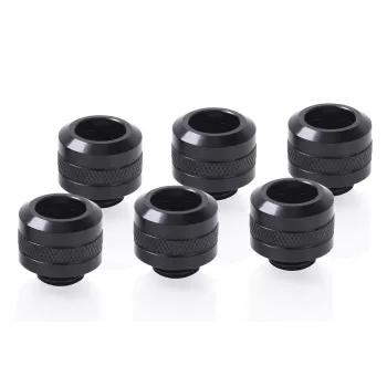Kit de racores Alphacool 17475 — racores de latón, negros, Ø 22 mm, alto 20 mm