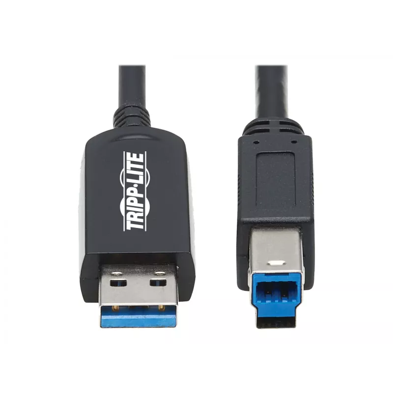 Eaton Tripp Lite Serie cable de fibra óptica activo (AOC) USB 3.2 Gen 1 plenum certificado - A/B M/M, negro, 20 m - cable USB - USB Type-A (M) a USB Type-B (M) - USB 3.2 Gen 1 - 20,0 m - P