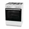 Cocina de gas independiente Gorenje GG6A10WFFM, blanca, encimera de 4 fuegos, horno de gas de 72 L, mandos frontales