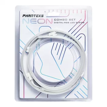 Tira LED PHANTEKS PH-NELEDKT_CMBO_WT01 — universal 400 mm, blanca, 5 V, 4,2 W (2 uds.)