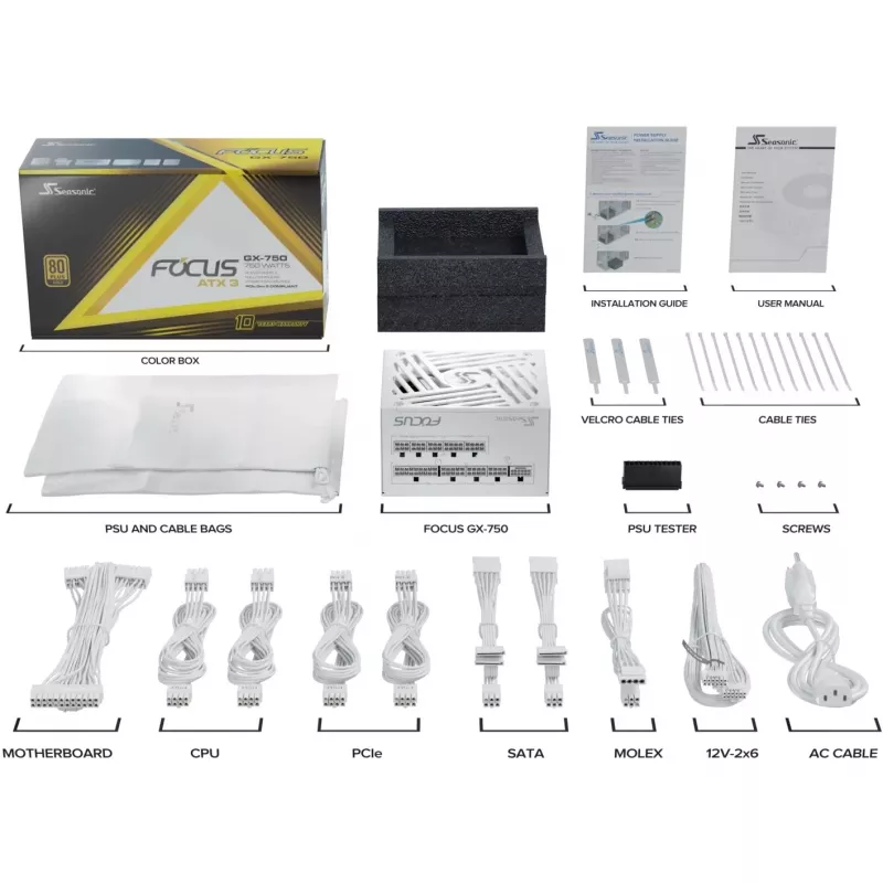 Fuente de alimentación Seasonic Focus GX 750W, ATX, 80 PLUS Gold