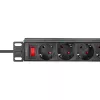 Regleta de enchufes LogiLink 25,40 cm (10 pulgadas), 4 tomas, con interruptor, negra - para el mercado: D / NL / A / L - 1 unidad (PDU4B01)