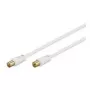 Wentronic Goobay cable de conexión de antena, 100% apantallado, dorado, blanco, 7,5 m - conector macho coaxial conector hembra coaxial (67286)