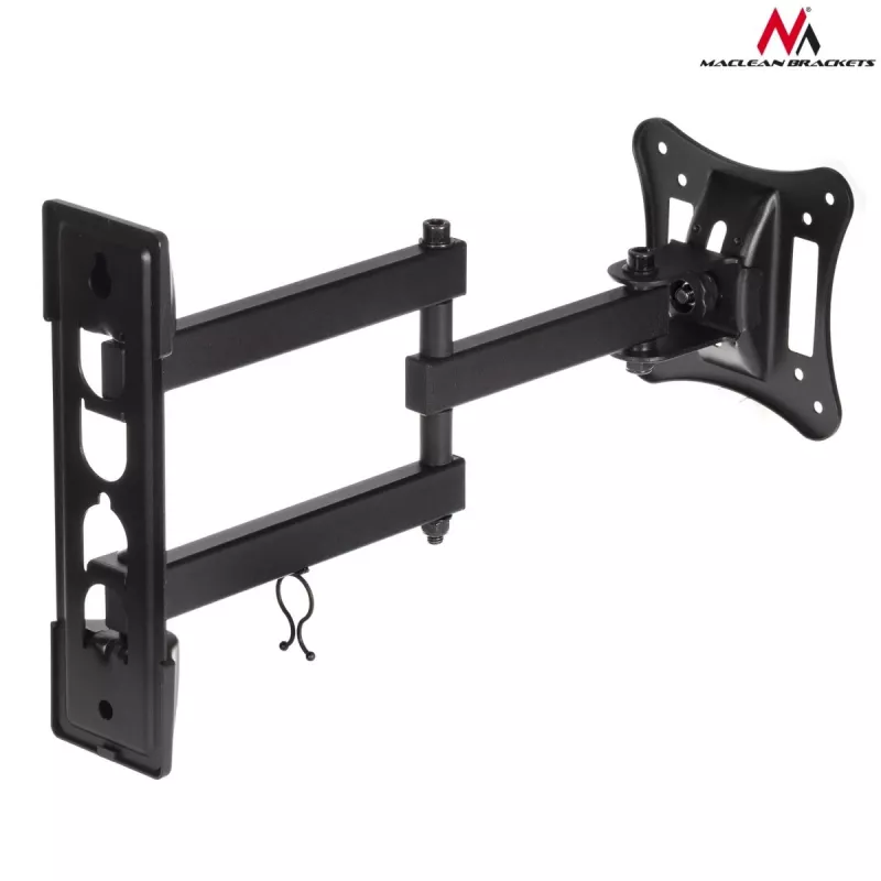 Soporte de pared para TV/monitor MACLEAN MC-719, para pantallas de hasta 68,6 cm (27 inch), máx. 15 kg, VESA 100x100, negro