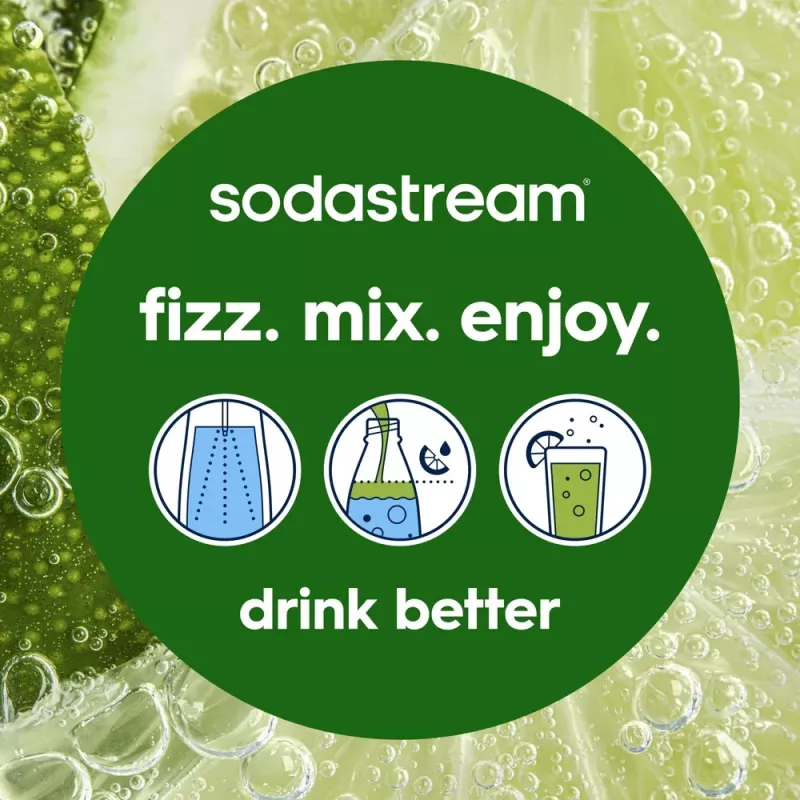 Máquina de sodas SODASTREAM Art Blue Steel — botella de plástico de 1 L, carbonatador de 60 L, 173×245×430 mm