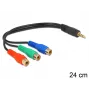 Cable de audio DeLOCK 62499 0,24 m 3,5 mm a 3 x RCA negro