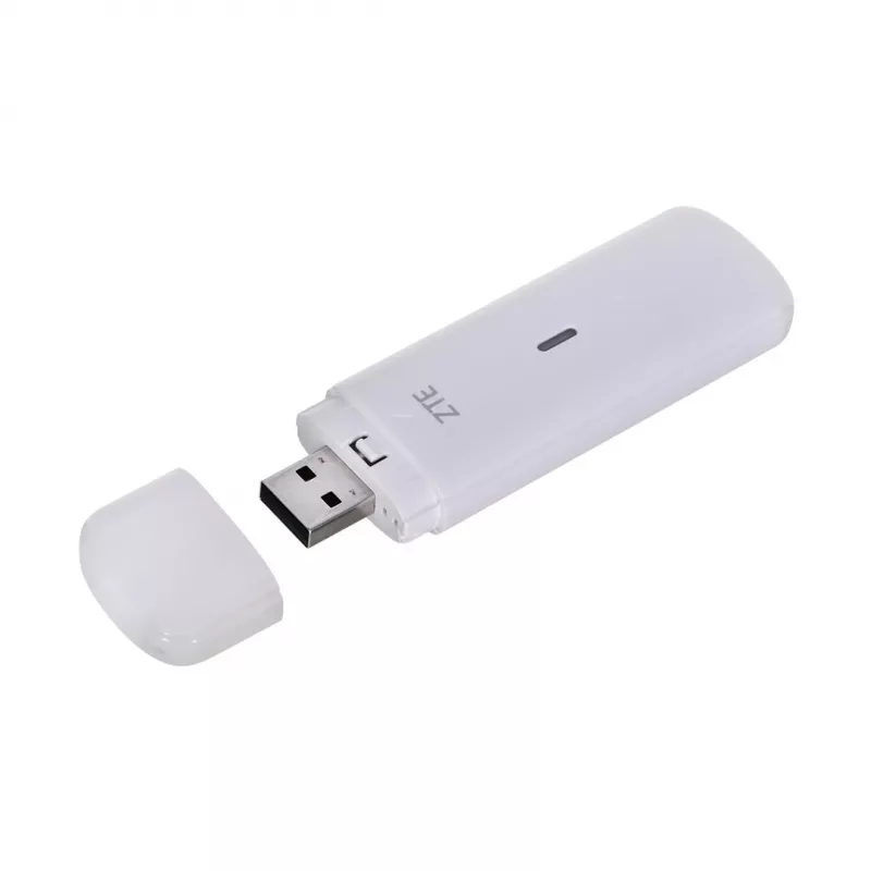 Módem USB móvil ZTE MF833N, formato USB portátil, 4G LTE-FDD/TDD hasta 150 Mbit/s, compatible con HSUPA/2G, ranura microSD, blanco