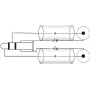 Cable adaptador Omnitronic jack de 3,5 mm a 2x RCA, conector 90°, 0,5 m