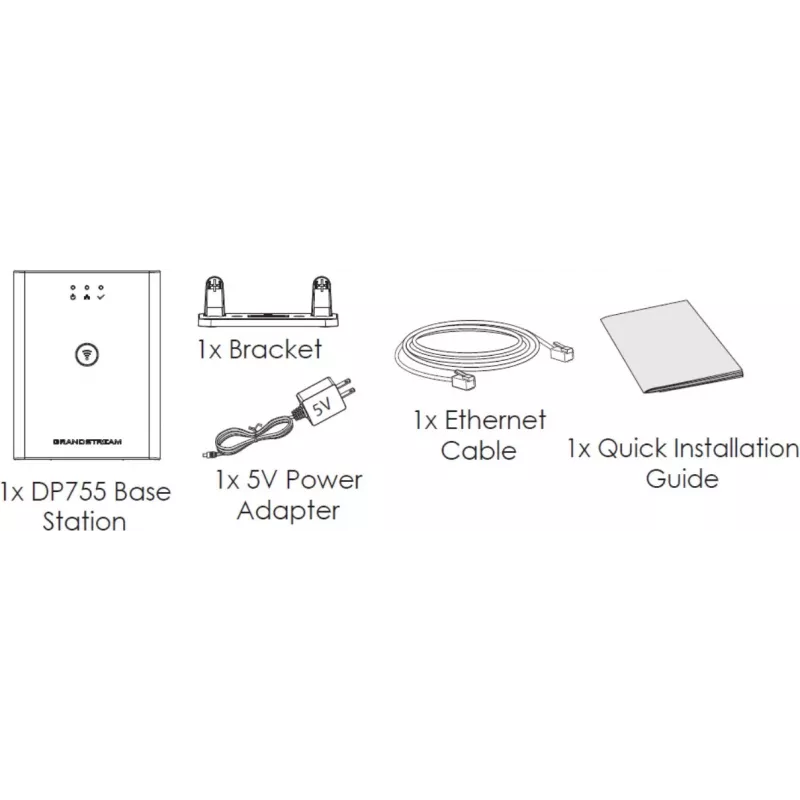 Estación base DECT Grandstream DP755 negra