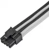 Cable de extensión de alimentación SILVERSTONE PP07E PCIe de 8 pines 30 cm (negro/blanco)