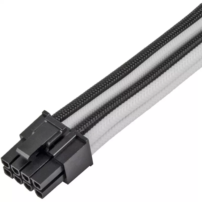 Cable de extensión de alimentación SILVERSTONE PP07E PCIe de 8 pines 30 cm (negro/blanco)
