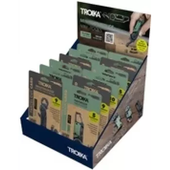 TROIKA Mini Tool Display CD156 — Set con 12 mini-multiusos
