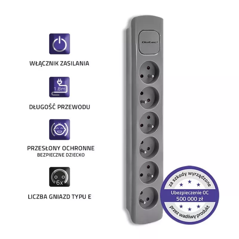Qoltec 50277 Producto Gris