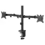 Soporte de mesa para monitor SAVIO UM-03 negro, pinza doble para monitor, VESA 100x100, compatible con 17 inch–32 inch, altura/inclinación/orientación/rotación