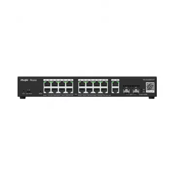 Switch L2 Gigabit PoE gestionado Ruijie RG-ES220GS-P — 18× Gigabit (10/100/1000), IEEE 802.3af/at, 40 Gbit/s, Negro