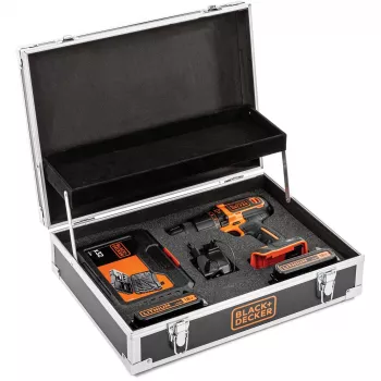 Taladradora Black & Decker BDCHD18B2FC-QW 18V litio-ion 2 baterías