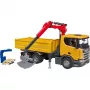 Camión de obra de juguete BRUDER Scania Super 560R con grúa y 2 palés