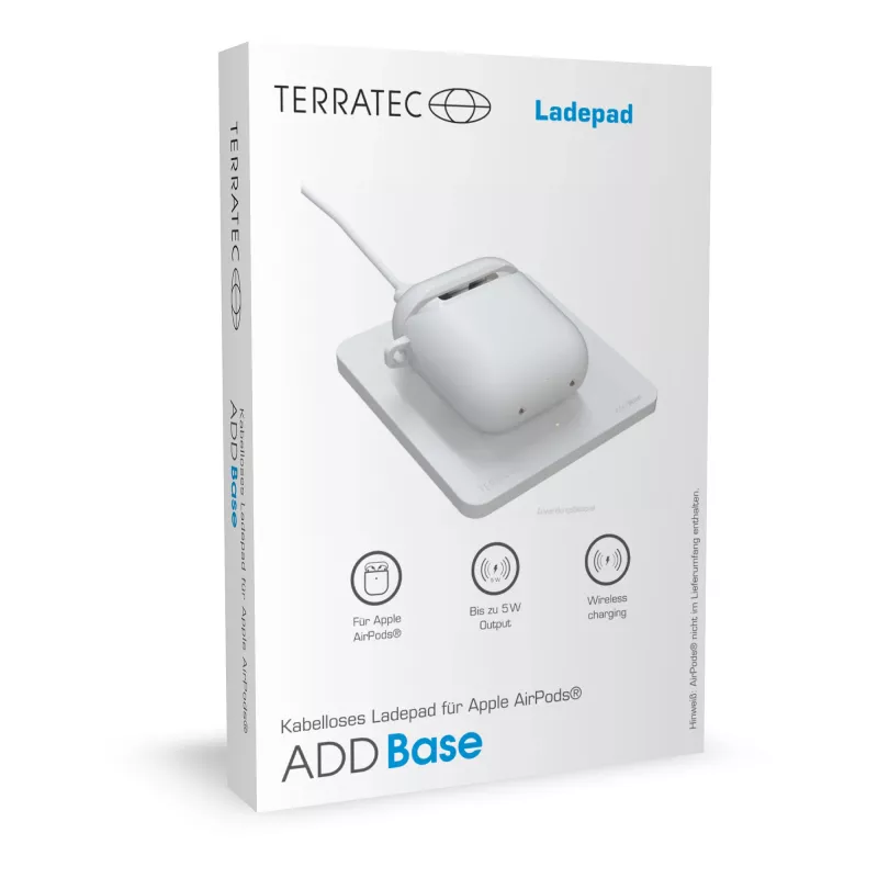 Terratec ADD Base Base de carga inalámbrica para AirPods, 5 W, blanco