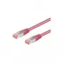 Goobay 93434 cable de conexión CAT 6, S/FTP (PiMF), LSZH, 1 m, magenta