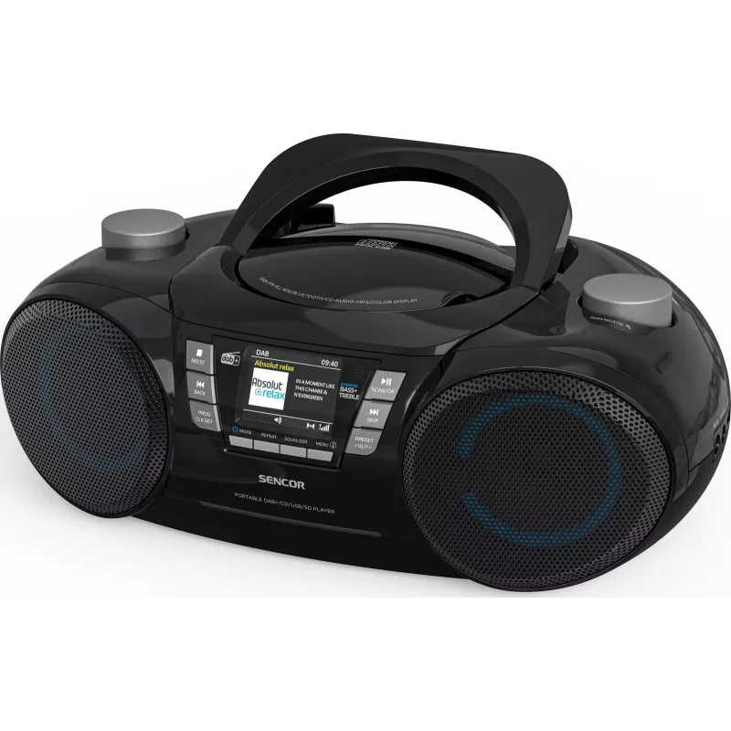 Sencor SPT 6510DB boombox portátil DAB+, CD/MP3/USB/SD, Bluetooth 5.3, FM RDS, 16 W, negro