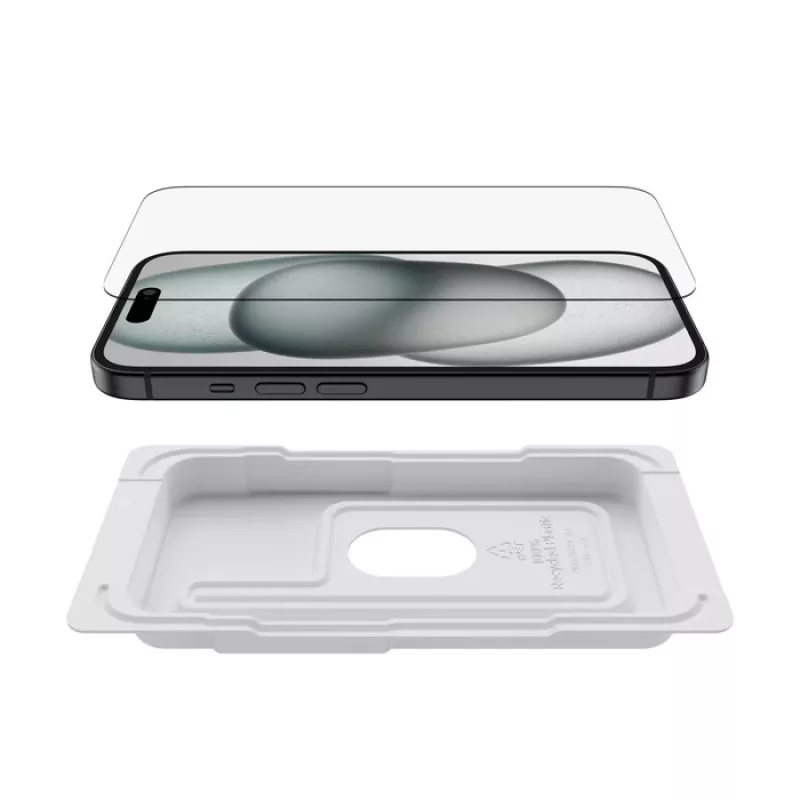 Protector de pantalla Belkin ScreenForce para iPhone 16 resistente a golpes y rayaduras
