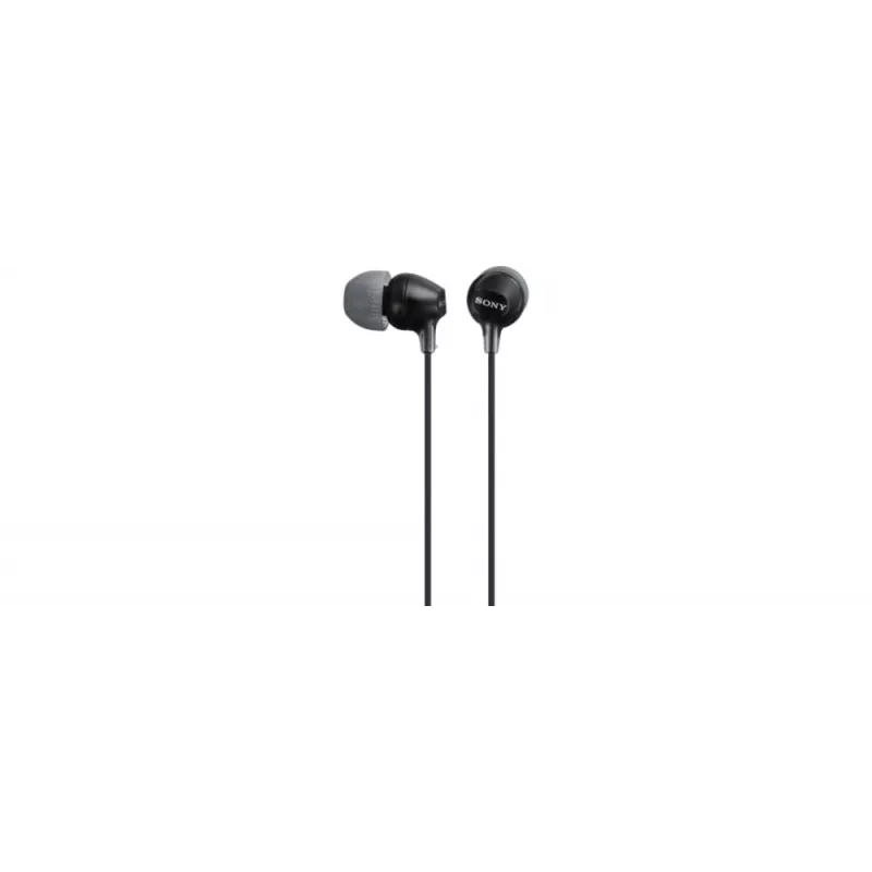 Sony MDR-EX15AP, con cable, 8 - 22000 Hz, Llamadas/Música, 3 g, Auricular, negro