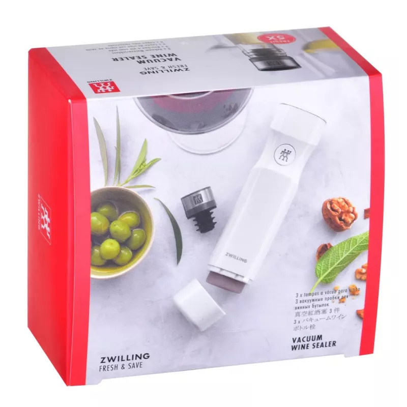 Bomba de conservación de vino ZWILLING FRESH & SAVE – cabezal de bomba para tapones de vacío, gris, Ø 3 cm, altura 40 mm, set de 3 unidades