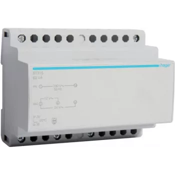 Transformador de seguridad Hager 12V/5,25A o 24V/2,63A ST315 (ST315)