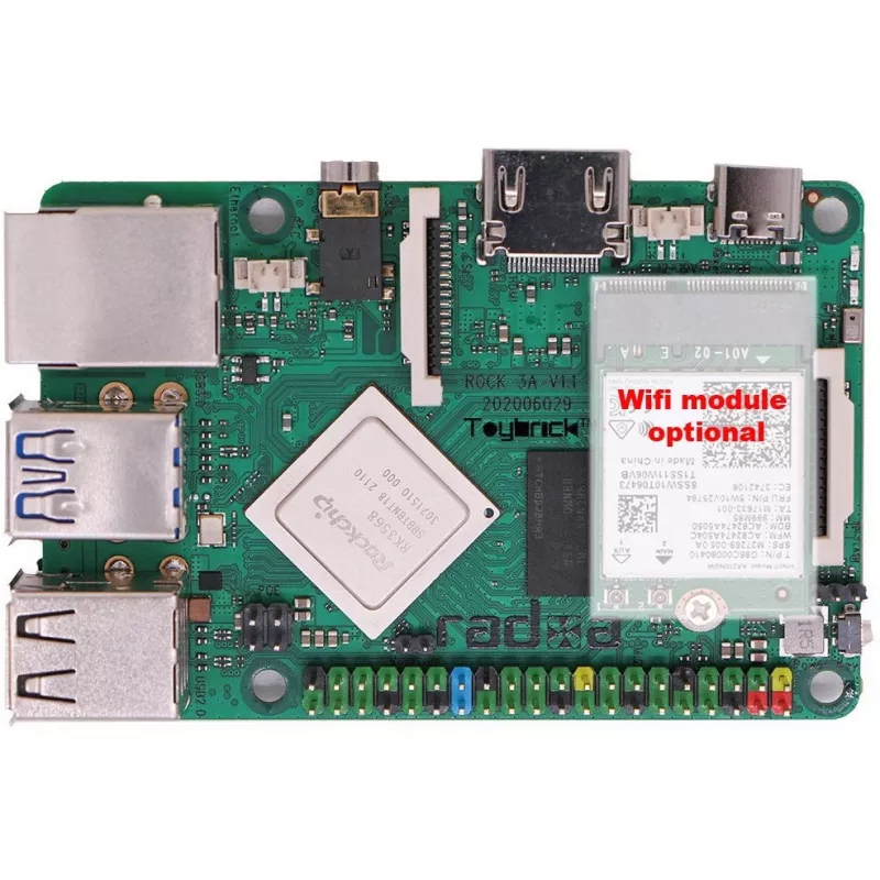 Ordenador de placa única ALLNET Radxa Rock 3A 8GB RK3568 Quad-Core Cortex-A55 2GHz