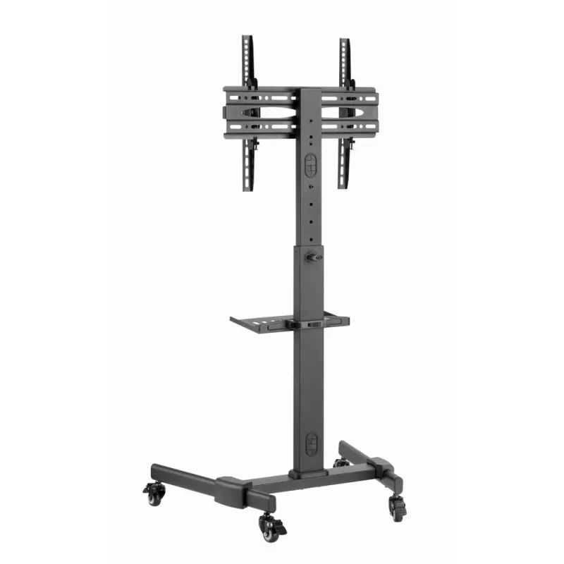 Soporte de TV GEMBIRD TVS-55T-01 para televisores de 32–55 pulgadas, acero, altura ajustable VESA 100x100–400x400, inclinable, ruedas, carga máxima 35 kg
