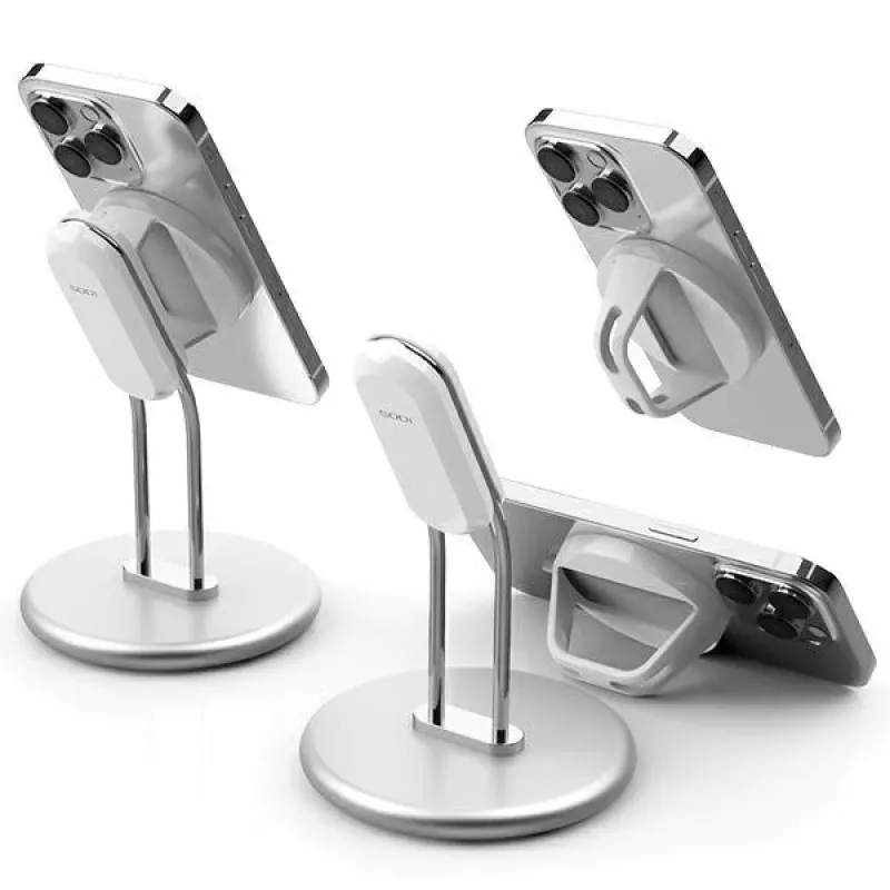 Soporte para teléfono SODI SIM-300 plata MagSafe – soporte de sobremesa para iPhone compatible con MagSafe