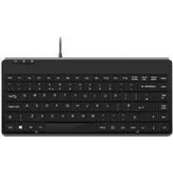 Perixx PERIBOARD-409 P, DE, teclado mini PS/2, 2 hubs, negro (PERIBOARD-409 P)